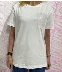 T-shirt Glitter argento