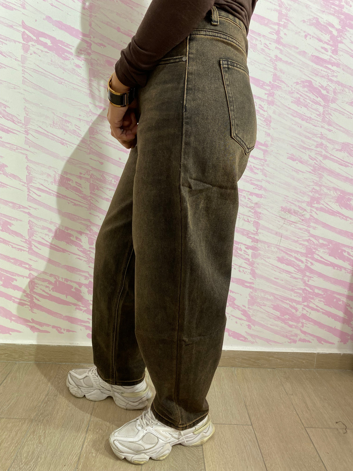 Jeans ballon marrone