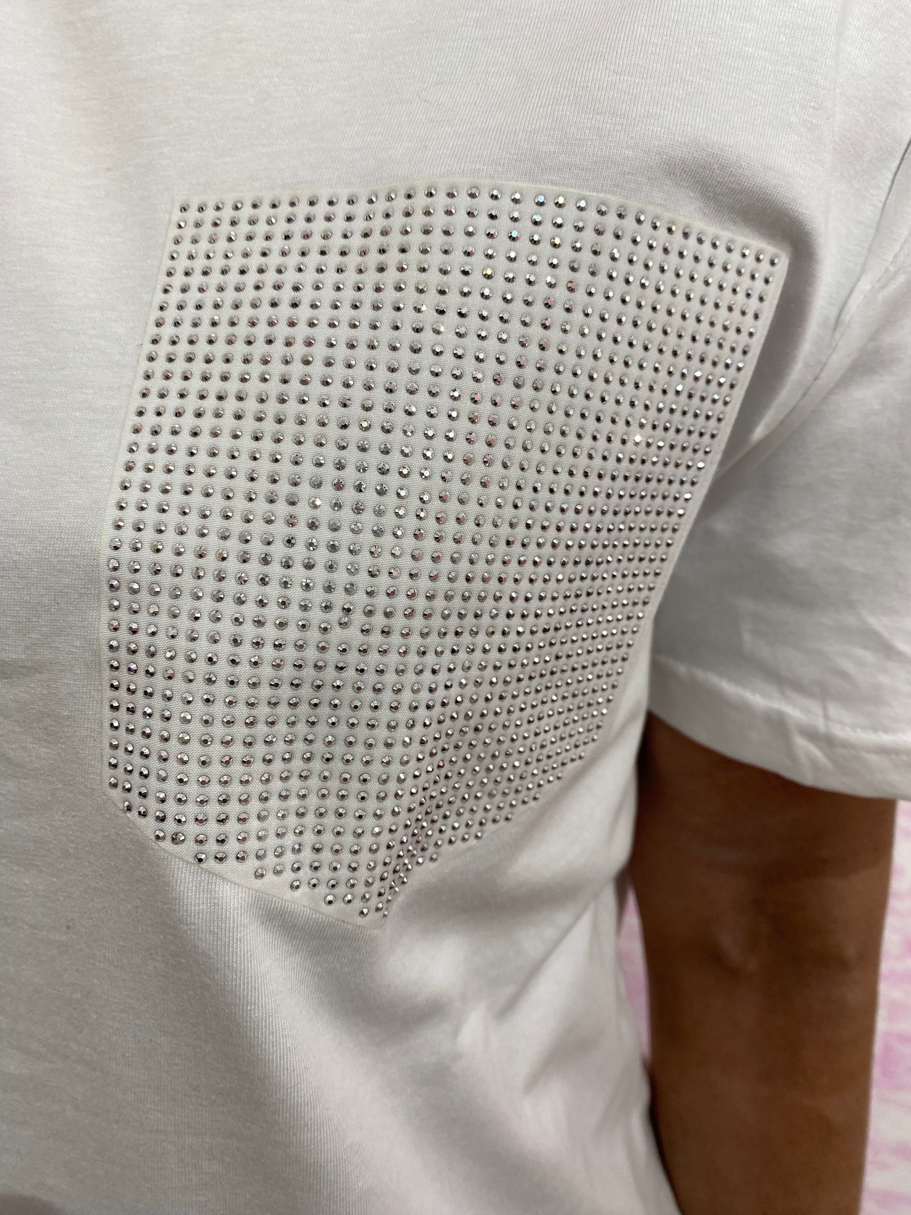 T-shirt Glitter argento